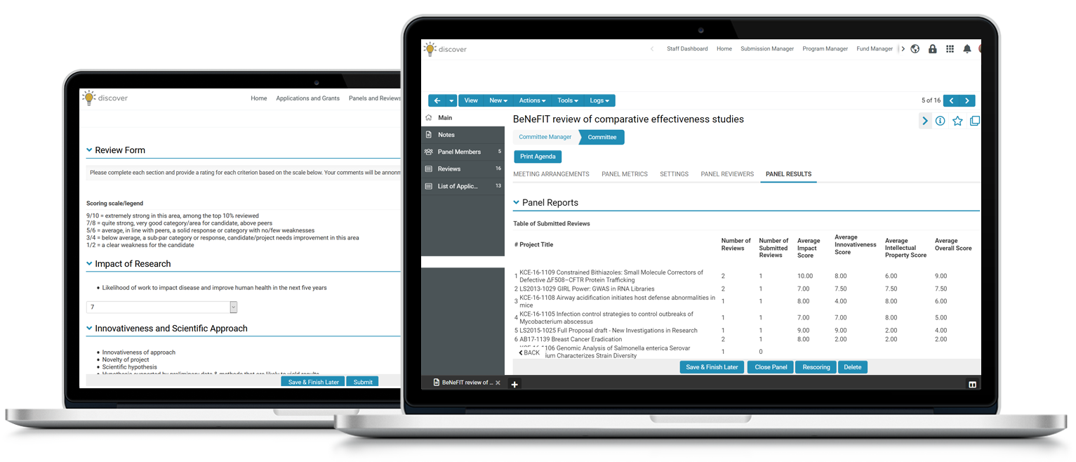 Discover's Committee Manager module helps keep the review process transparent and auditable