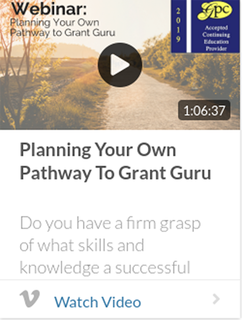 Planning Your Own Pathway to Grant Guru