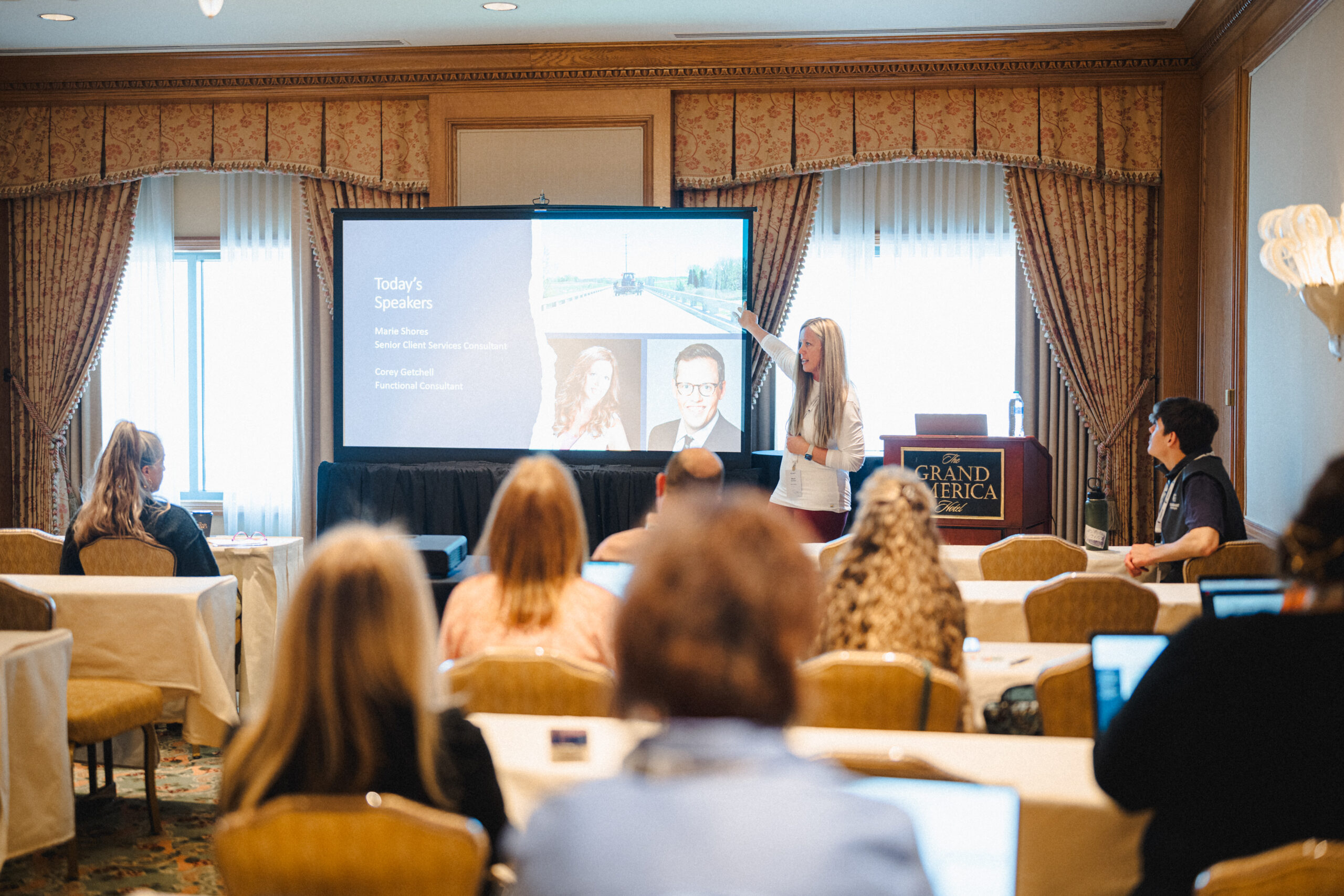 People looking at a presentation